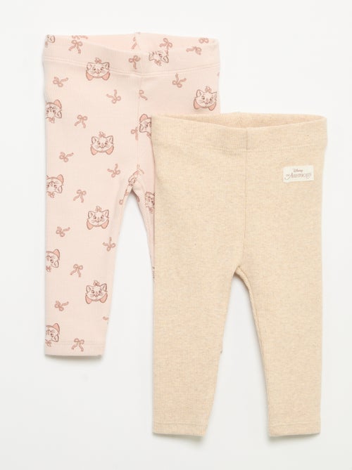 Lot de 2 leggings 'Disney' en maille côtelée - Kiabi Lot de 2 leggings 'Disney' en maille côtelée - Kiabi