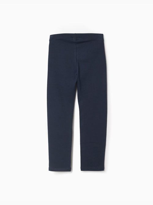 Lot de 2 leggings en coton unis/à fleurs - Kiabi