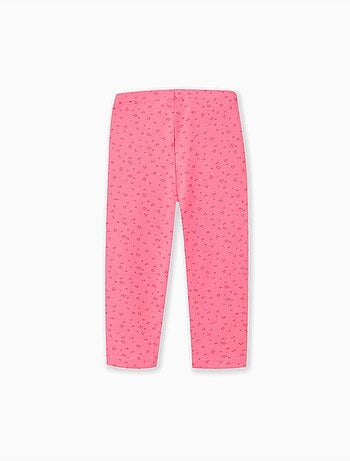 Lot de 2 leggings en coton unis/à fleurs