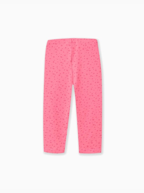 Lot de 2 leggings en coton unis/à fleurs - Kiabi