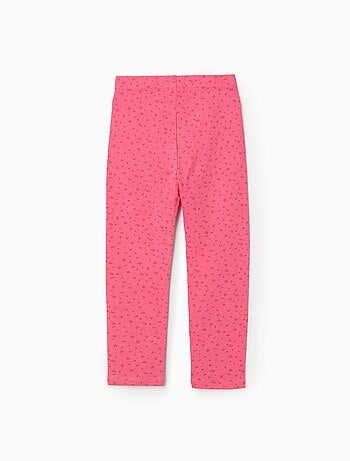 Lot de 2 leggings en coton unis/à fleurs