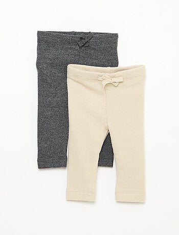 Lot de 2 leggings en maille doudou