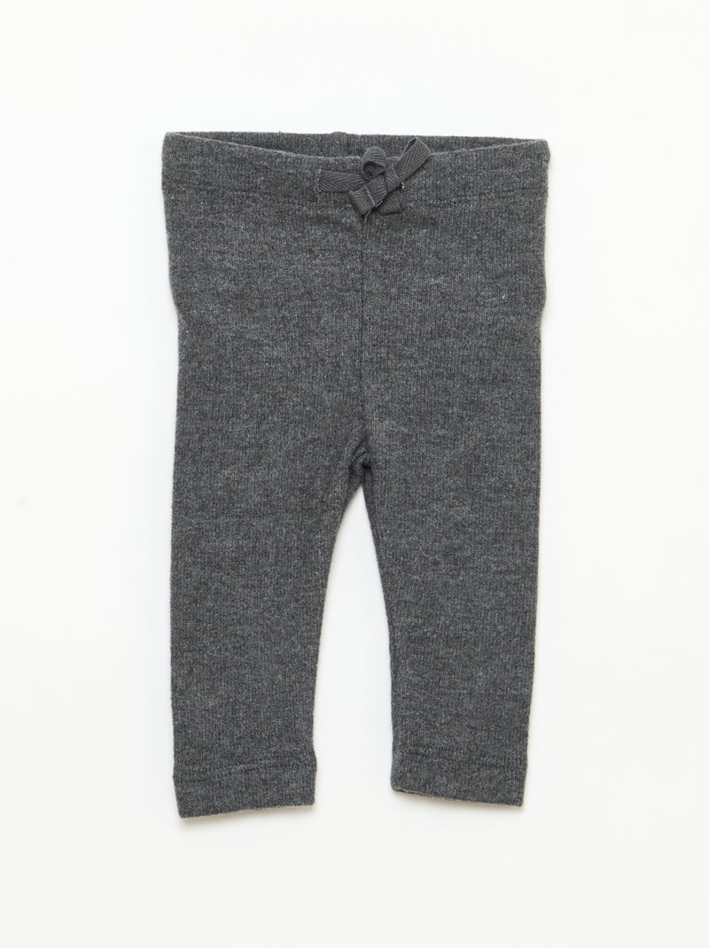Lot de 2 leggings en maille doudou Beige/gris - Kiabi