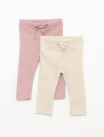Lot de 2 leggings en maille doudou