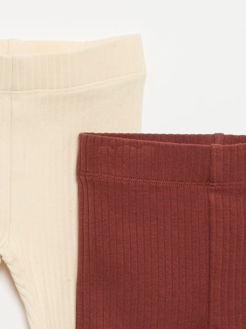 Lot de 2 leggings en rib - Kiabi