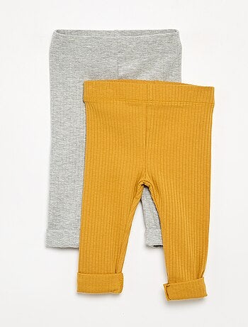 Lot de 2 leggings en rib