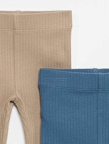 Lot de 2 leggings en rib
