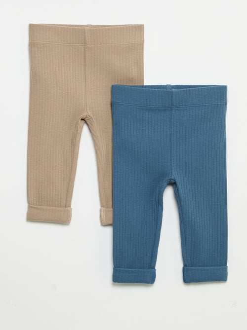 Lot de 2 leggings en rib - Kiabi Lot de 2 leggings en rib - Kiabi