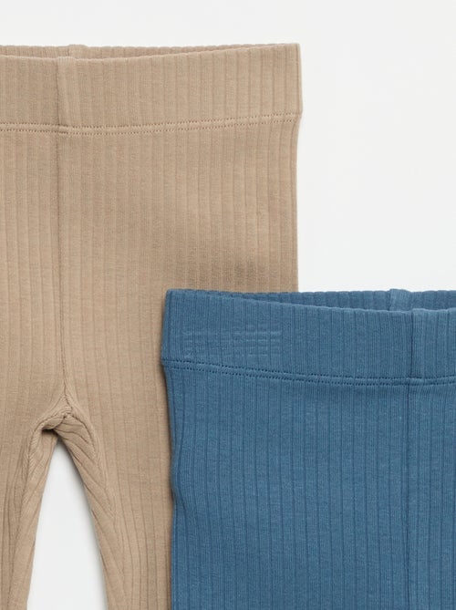 Lot de 2 leggings en rib - Kiabi Lot de 2 leggings en rib - Kiabi