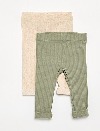 Lot de 2 leggings en rib