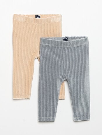 Lot de 2 leggings en velours côtelé