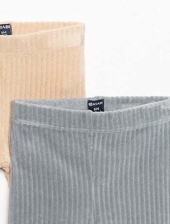 Lot de 2 leggings en velours côtelé