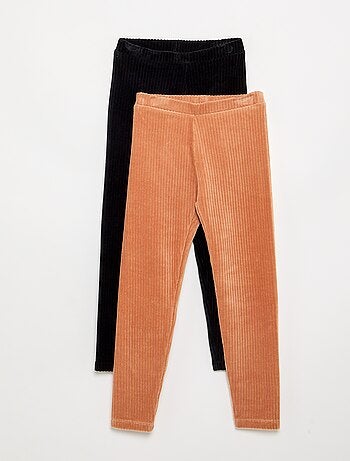 Lot de 2 leggings en velours côtelé