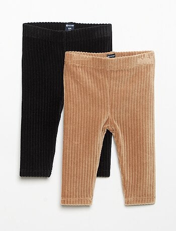 Lot de 2 leggings en velours côtelé