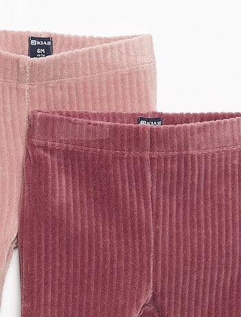 Lot de 2 leggings en velours côtelé