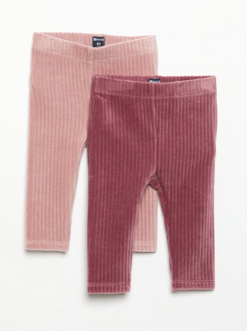 Lot de 2 leggings en velours côtelé - Kiabi