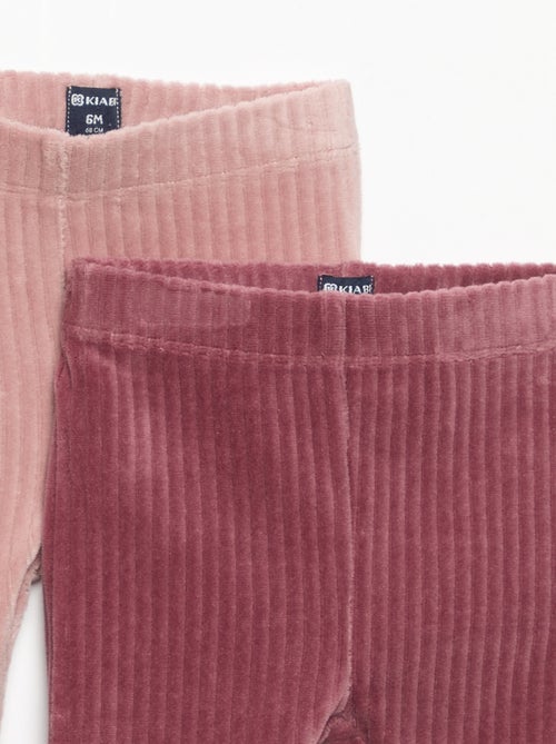 Lot de 2 leggings en velours côtelé - Kiabi