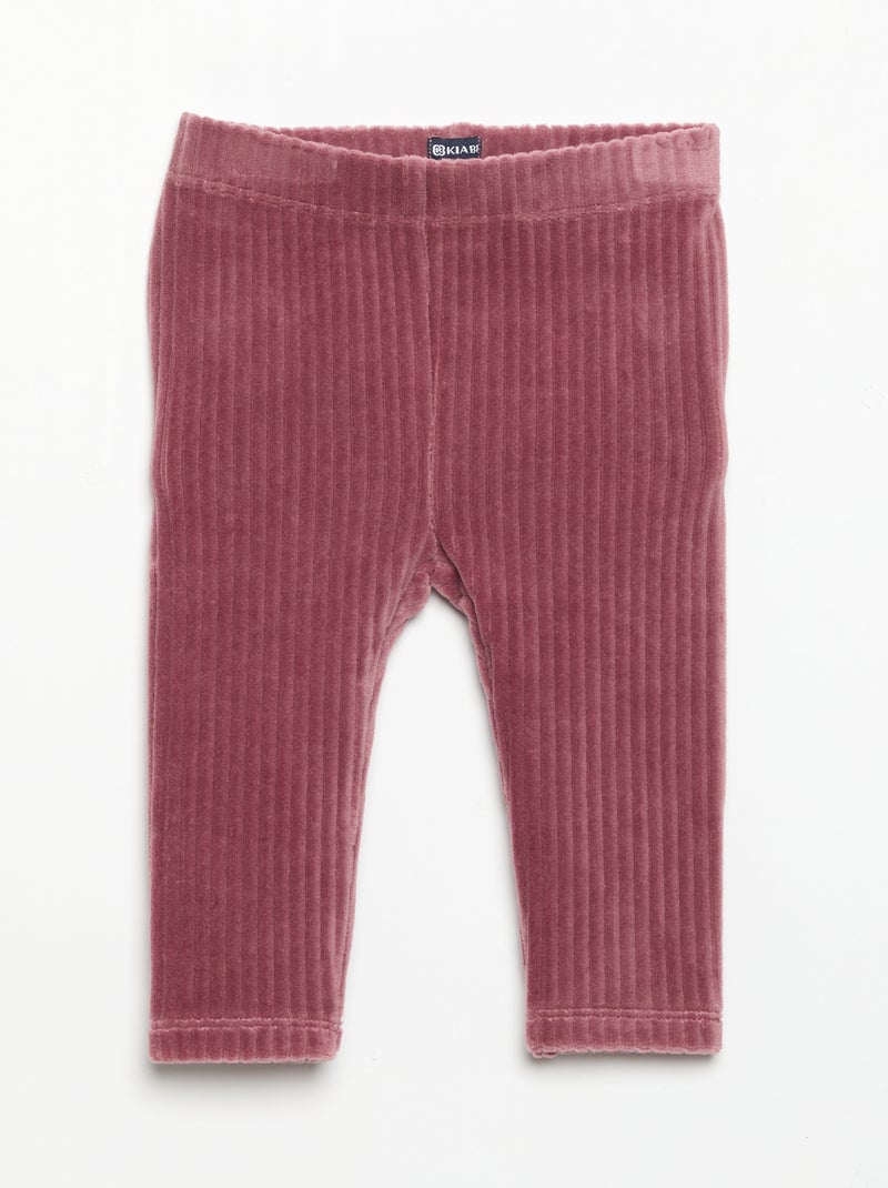 Lot de 2 leggings en velours côtelé Rose - Kiabi