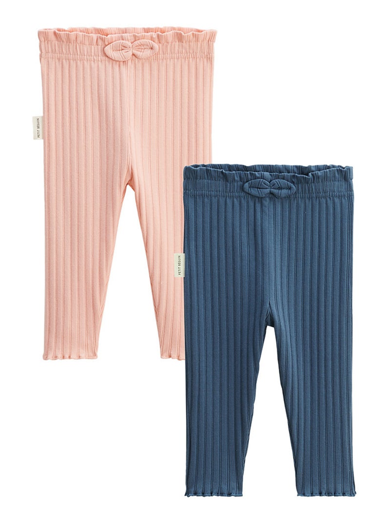Lot de 2 leggings enfant côtelé Dina Rose - Kiabi