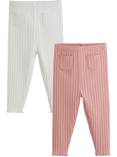 Lot de 2 leggings enfant côtelés cléo - Kiabi Lot de 2 leggings enfant côtelés cléo - Kiabi