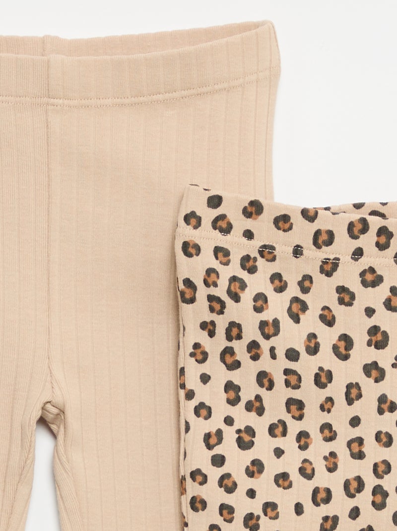 Lot de 2 leggings flare Beige - Kiabi