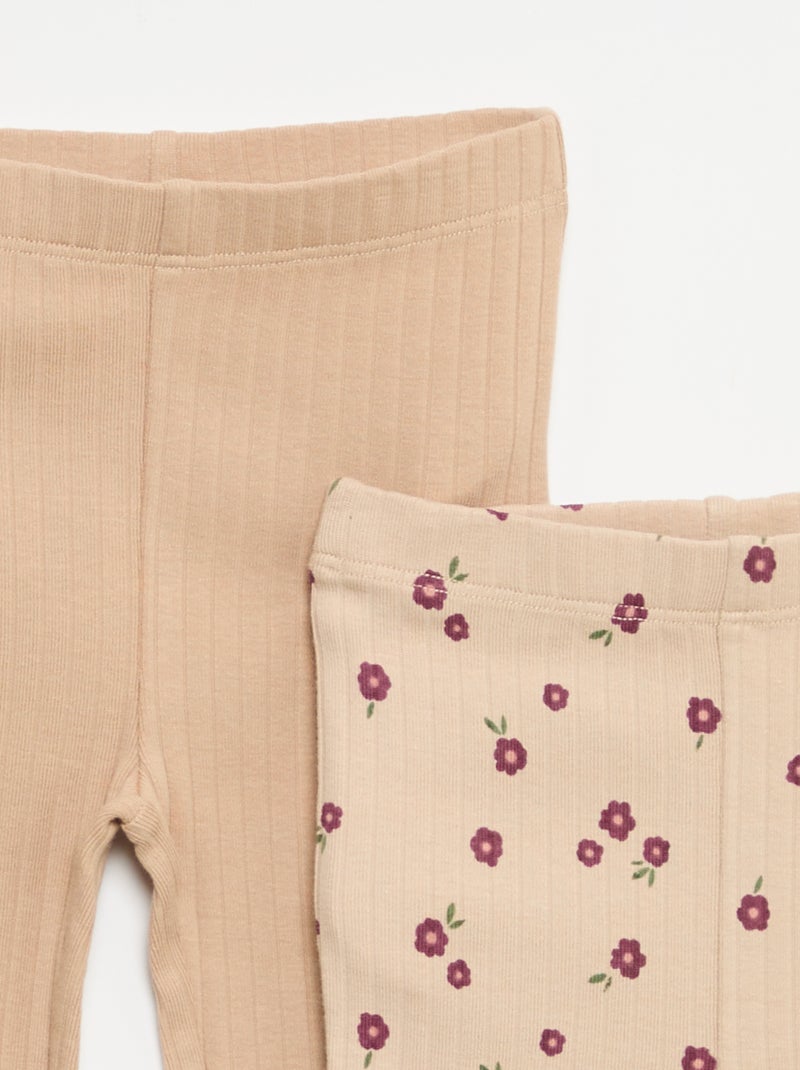 Lot de 2 leggings flare Beige - Kiabi