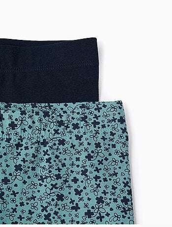 Lot de 2 Leggings Floral/Uni