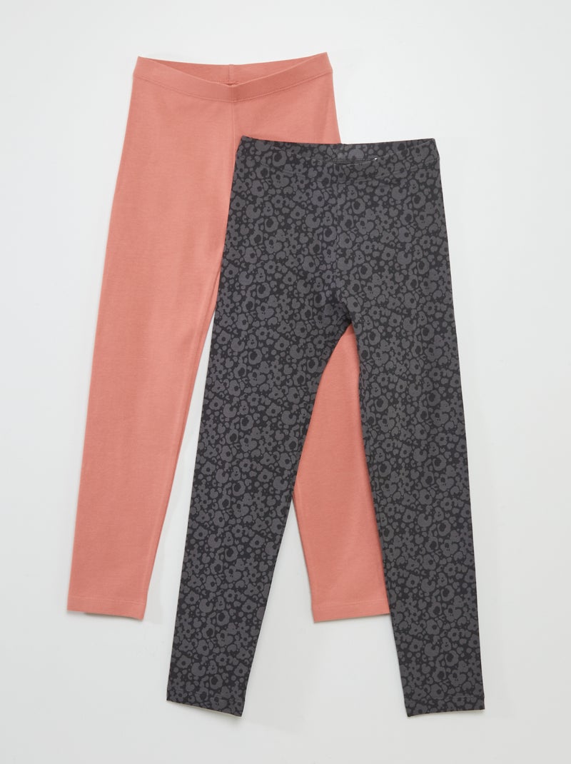 Lot de 2 leggings Gris/rose - Kiabi