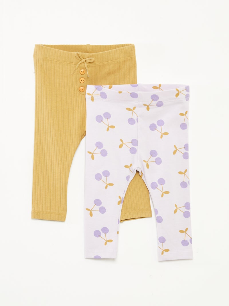 Lot de 2 leggings long Violet - Kiabi