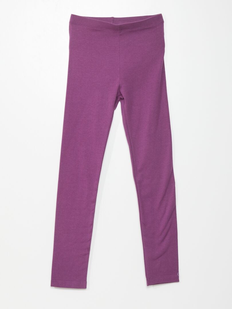 Lot de 2 leggings longs Gris/violet - Kiabi