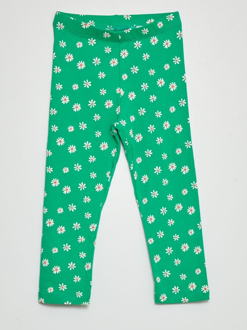 Lot de 2 leggings stretch - 2 pièces Vert/rose - Kiabi