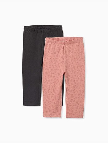 Lot de 2 leggings unis et imprimés