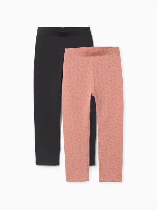 Lot de 2 leggings unis et imprimés - Kiabi Lot de 2 leggings unis et imprimés - Kiabi