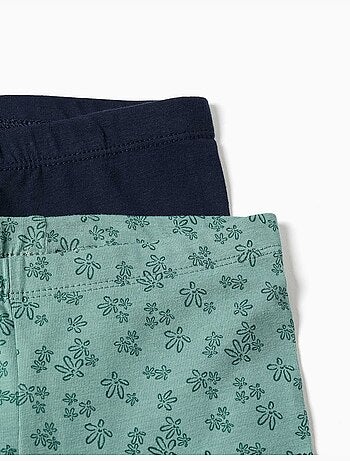 Lot de 2 leggings unis et imprimés