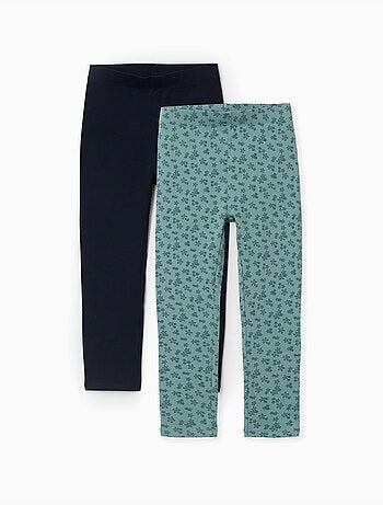 Lot de 2 leggings unis et imprimés