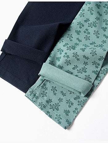Lot de 2 leggings unis et imprimés