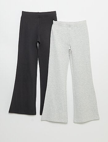 Lot de 2 leggings unis forme flare