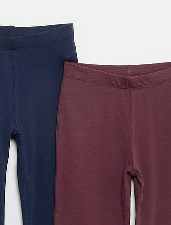 Lot de 2 leggings unis forme flare
