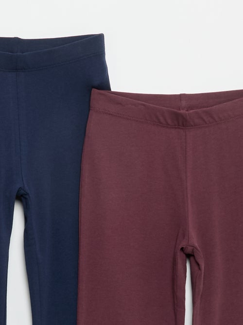 Lot de 2 leggings unis forme flare - Kiabi