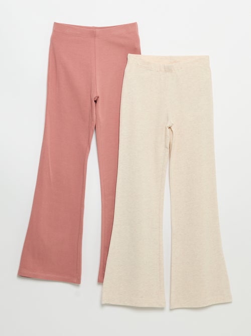 Lot de 2 leggings unis forme flare - Kiabi