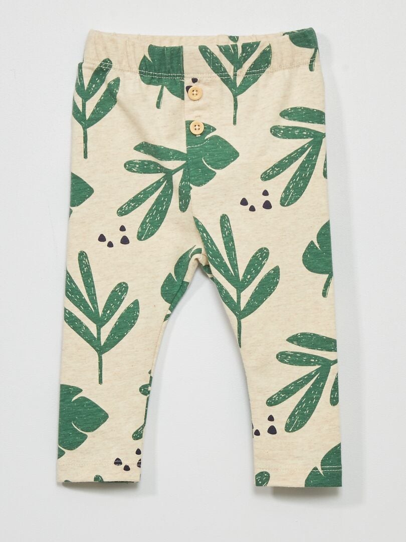 Lot de 2 leggings Vert/beige - Kiabi