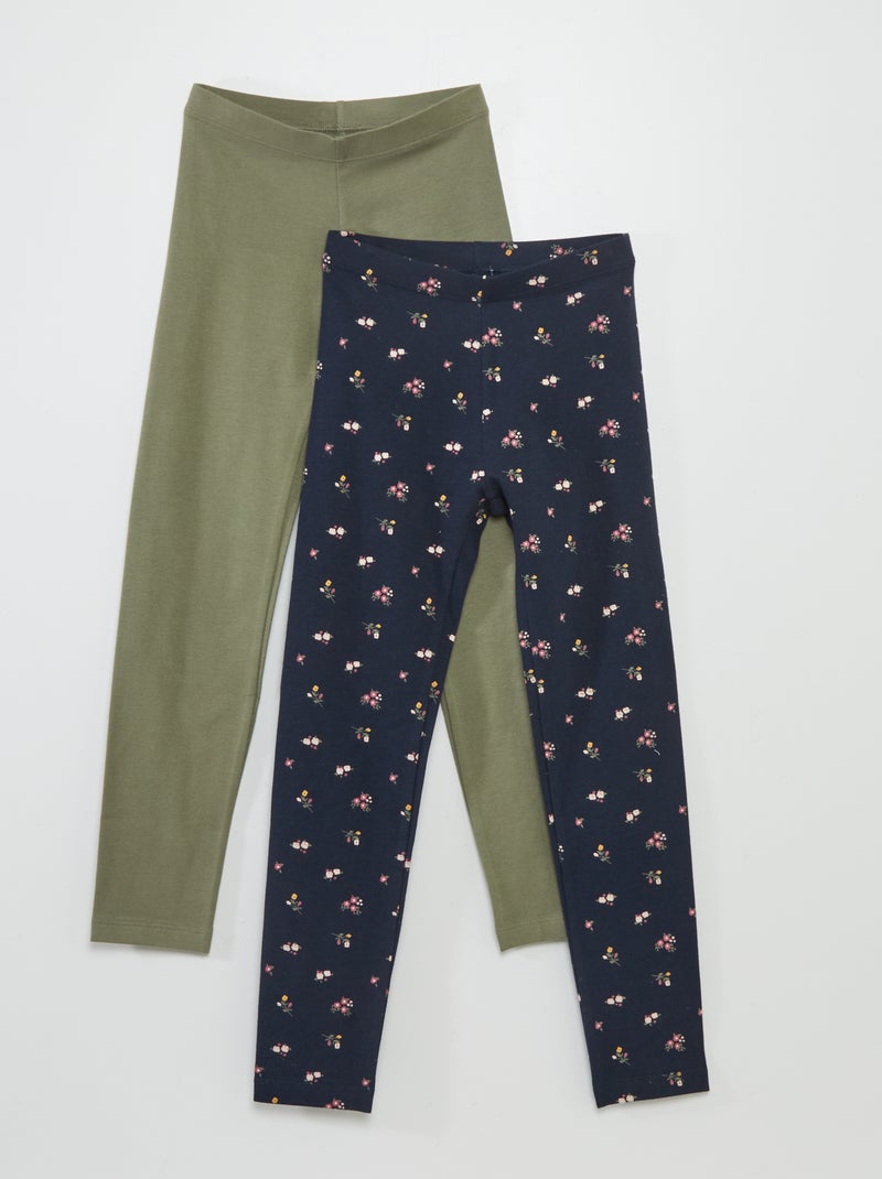 Lot de 2 leggings Vert/bleu marine - Kiabi