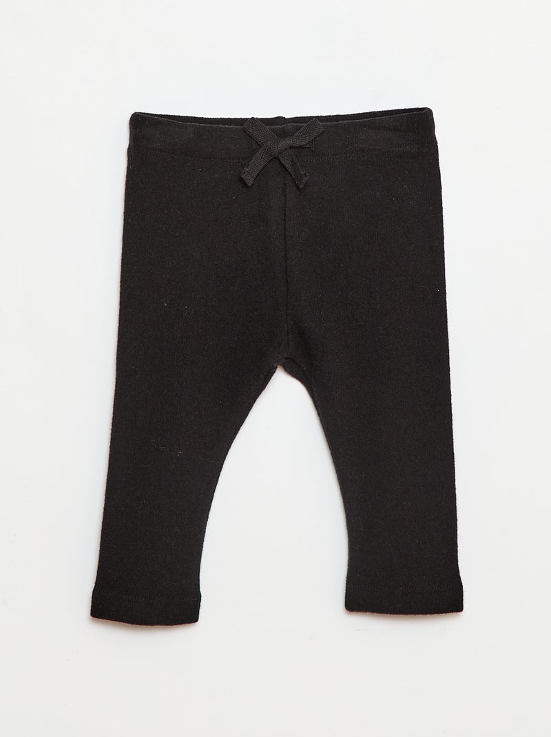 Lot de 2 leggins en doudou Noir - Kiabi