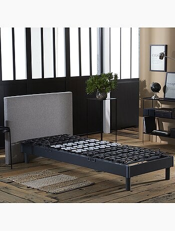Lot de 2 lits électriques de relaxation à plots gris anthracite
