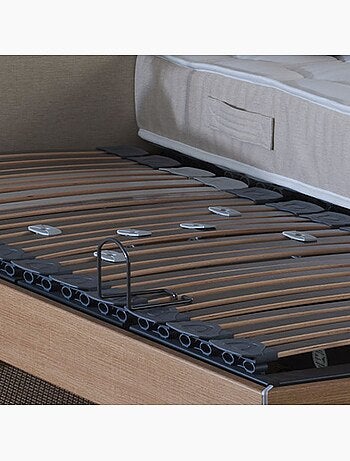 Lot de 2 lits électriques de relaxation multi lattes chêne clair