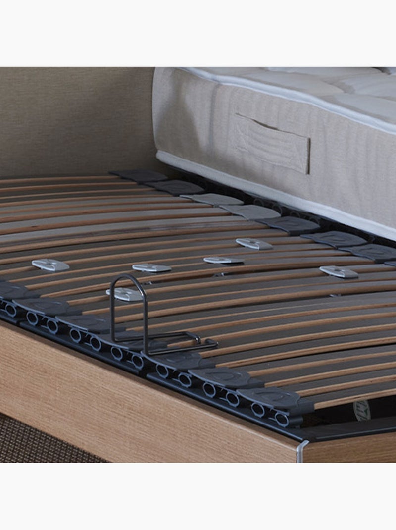 Lot de 2 lits électriques de relaxation multi lattes chêne clair Bois naturel - Kiabi