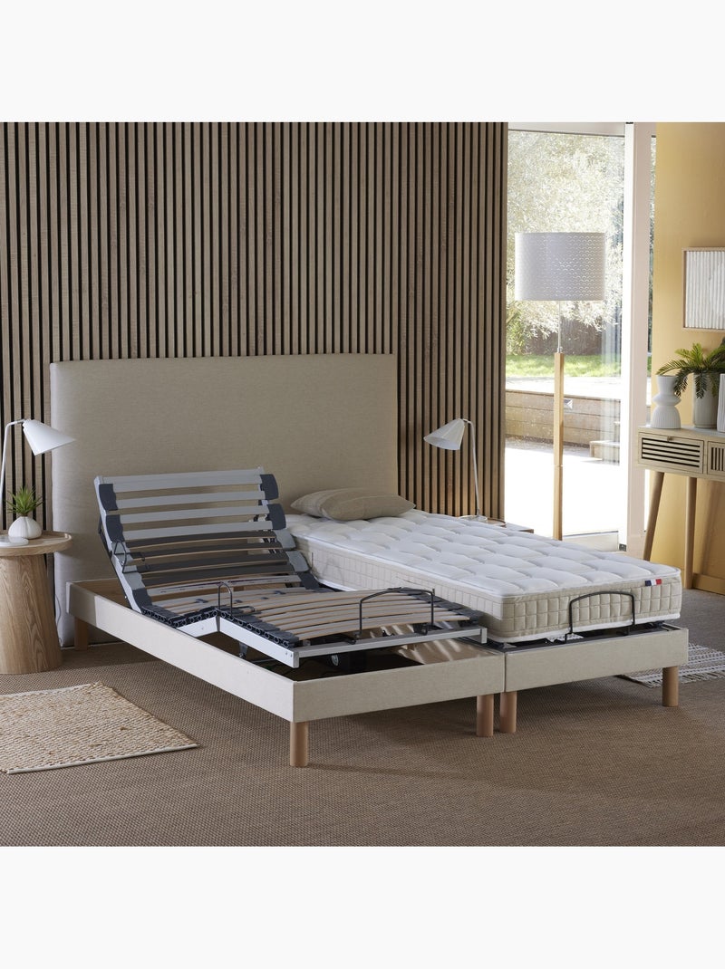 Lot de 2 lits électriques de relaxation multi lattes lisse beige Beige - Kiabi