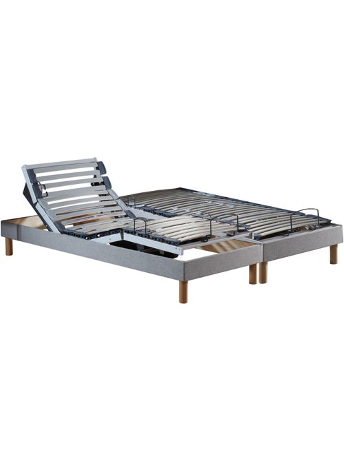 Lot de 2 lits électriques de relaxation multi lattes lisse gris - Kiabi