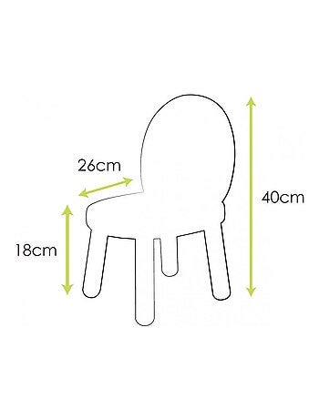 Lot de 2 Ma première chaise Enfant Ovaline Blanc