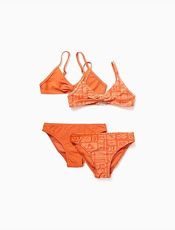 Lot de 2 maillots de bain 2 pièces avec nœud décoratif